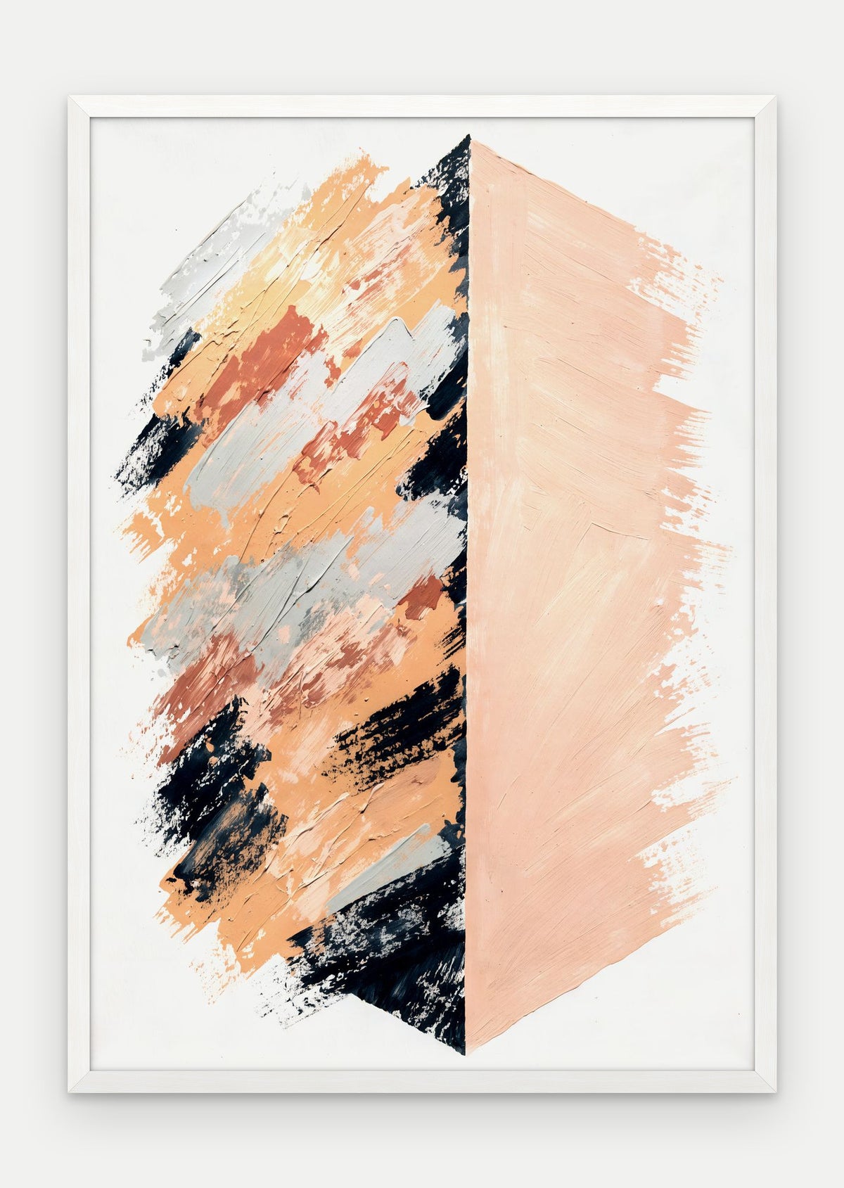 Plakat Granica w ramie, oprawa: drewno białe, format 70 × 100 cm