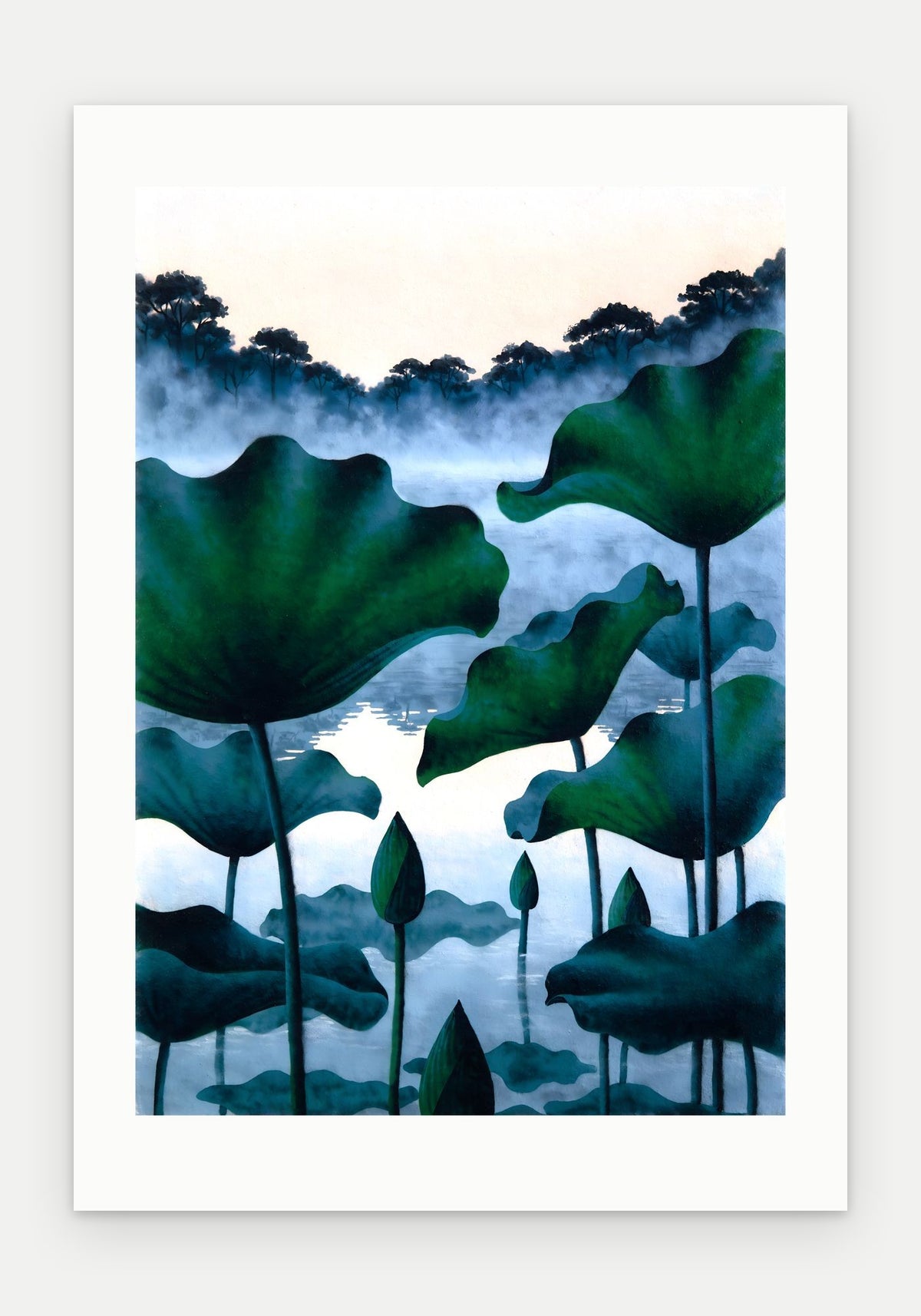 Plakat Lotosy bez oprawy, z passe-partout, format 70 × 100 cm