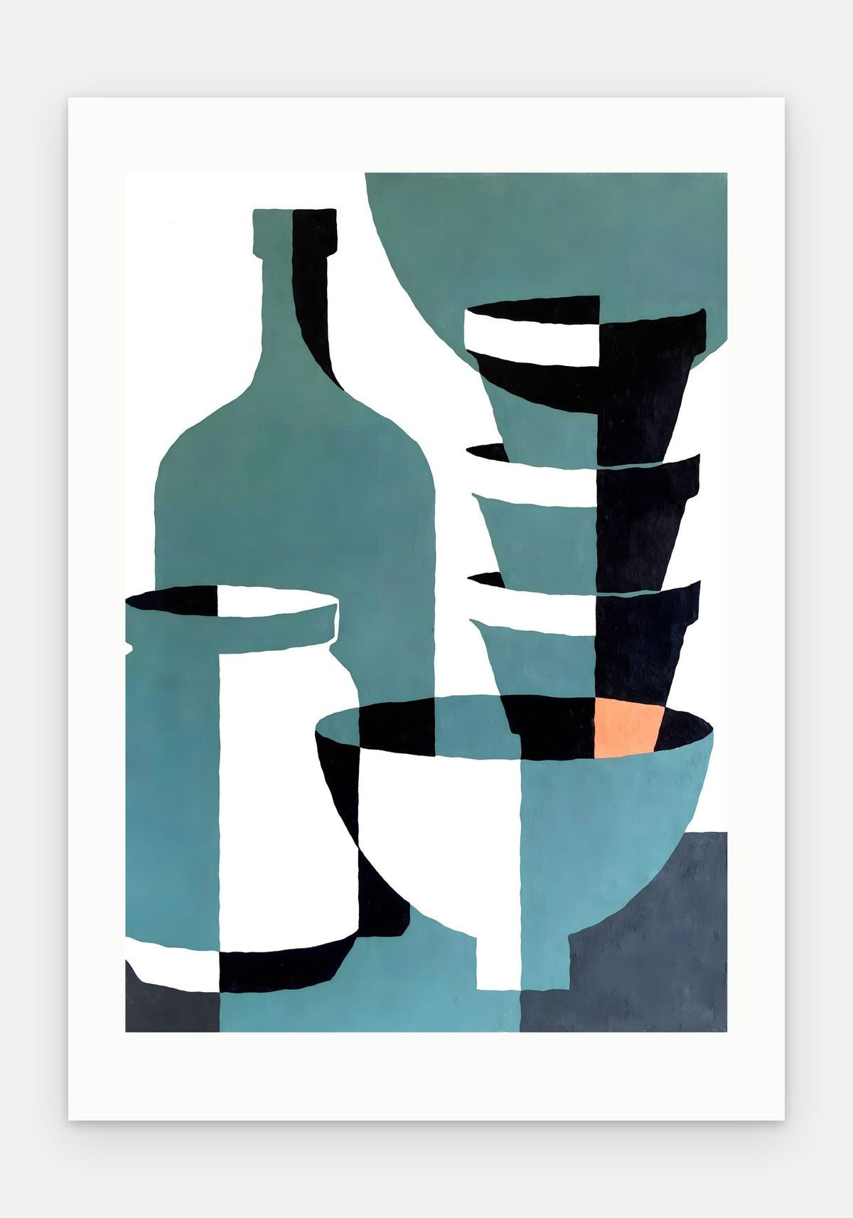 Plakat Naczynia bez oprawy, z passe-partout, format 70 × 100 cm