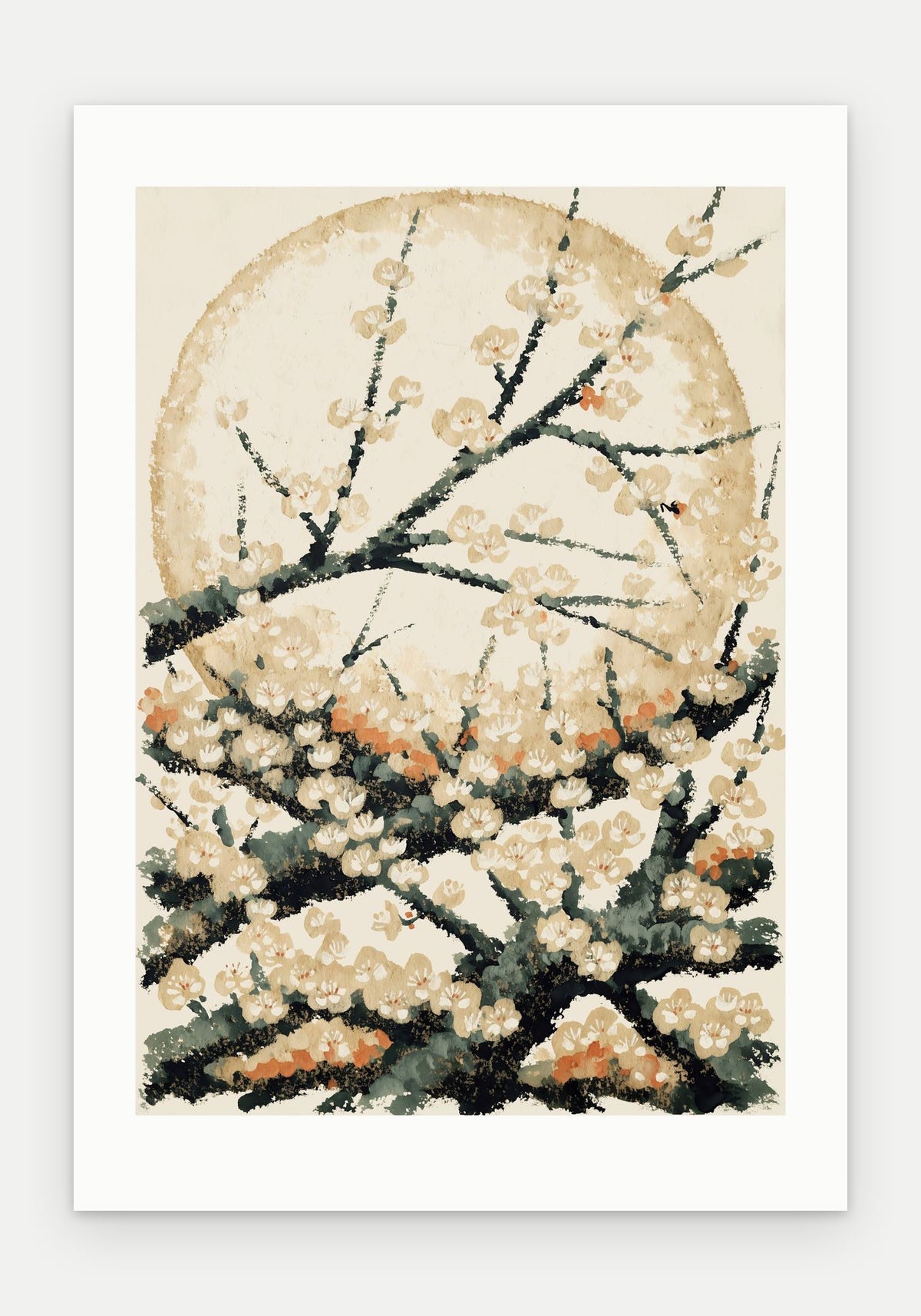 Plakat Śliwa bez oprawy, z passe-partout, format 70 × 100 cm
