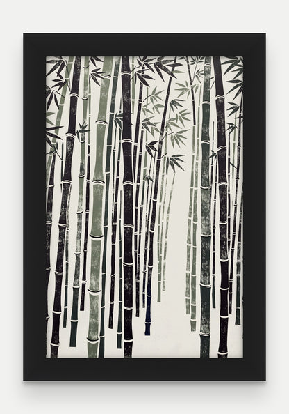 Obraz na płótnie Bambus w ramie, oprawa: drewno czarne, format 20 × 30 cm