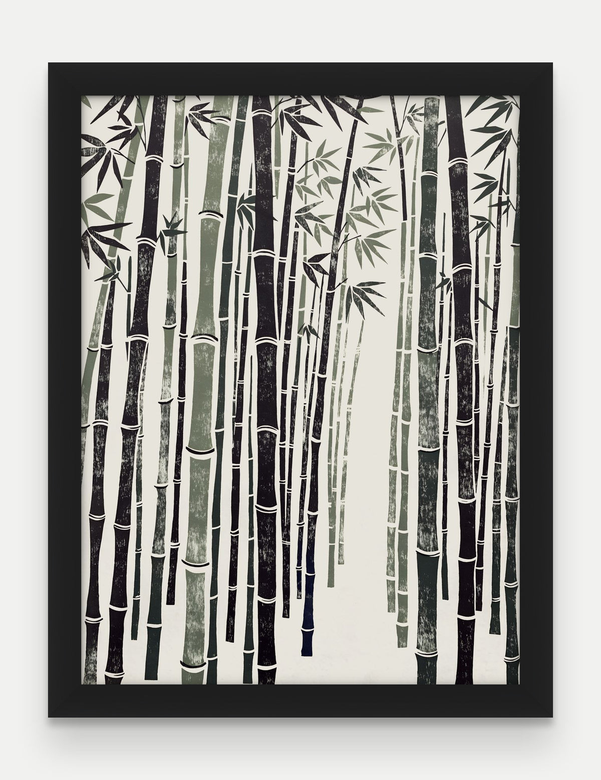 Obraz na płótnie Bambus w ramie, oprawa: drewno czarne, format 30 × 40 cm