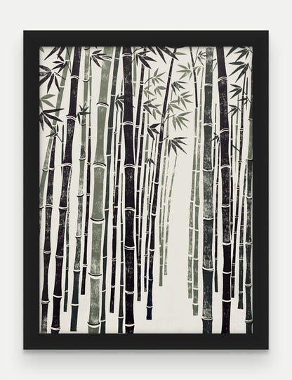 Obraz na płótnie Bambus w ramie, oprawa: drewno czarne, format 30 × 40 cm