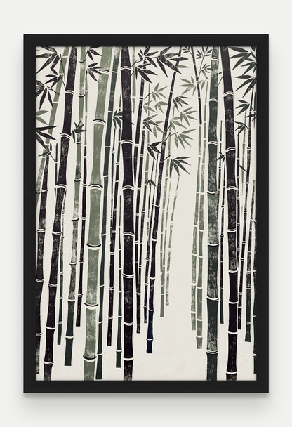 Obraz na płótnie Bambus w ramie, oprawa: drewno czarne, format 40 × 60 cm