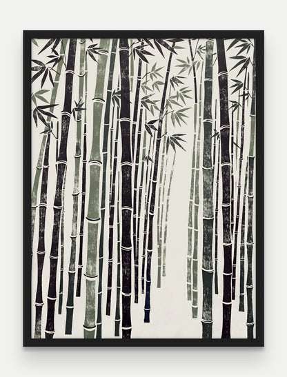 Obraz na płótnie Bambus w ramie, oprawa: drewno czarne, format 60 × 80 cm
