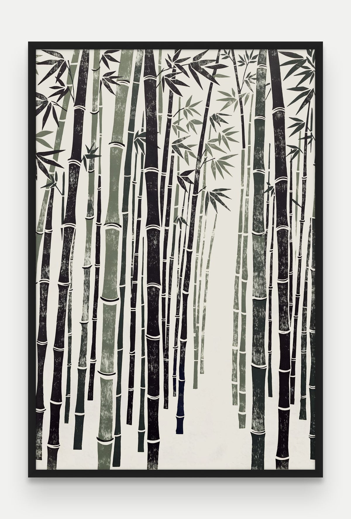 Obraz na płótnie Bambus w ramie, oprawa: drewno czarne, format 80 × 120 cm
