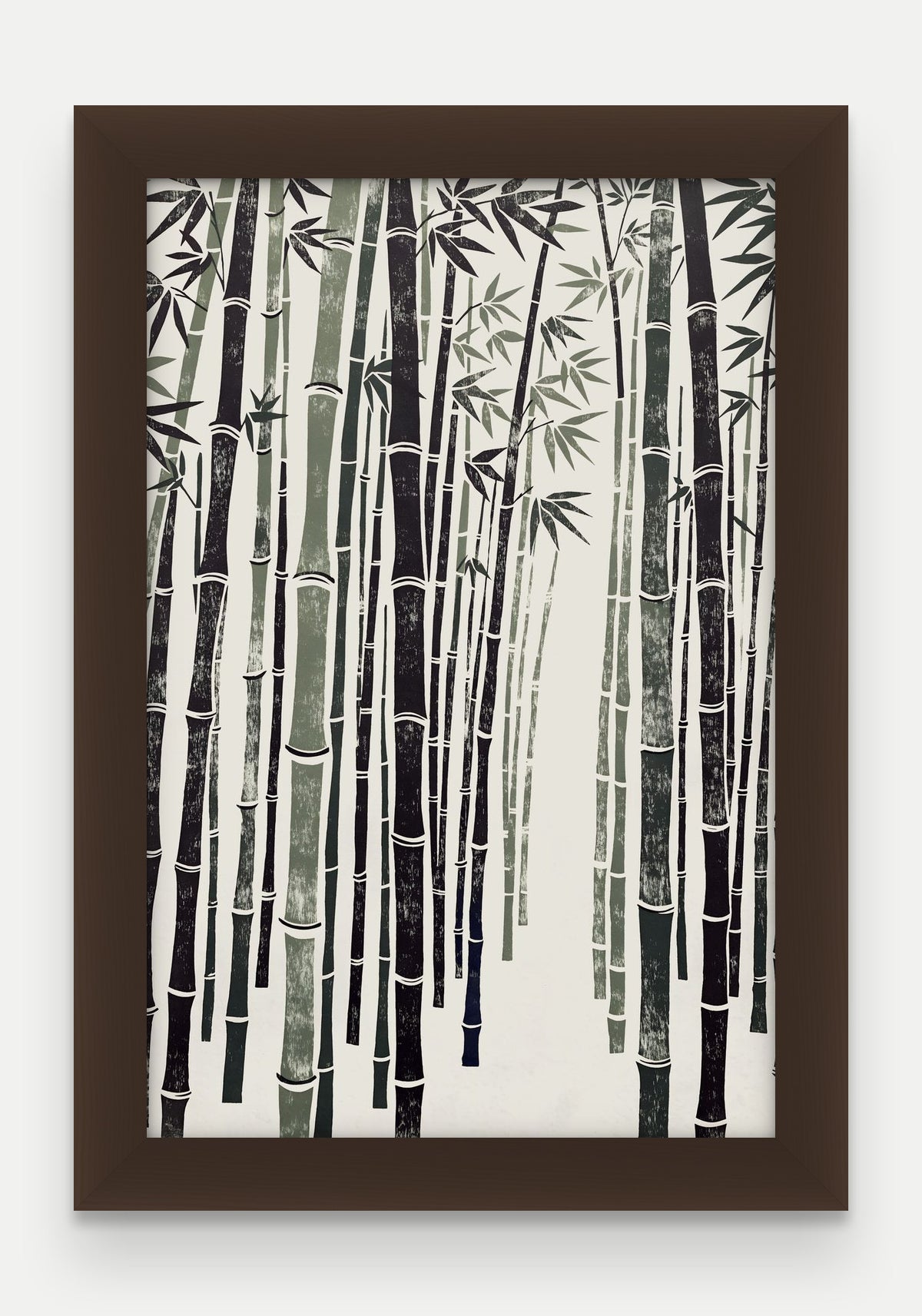 Obraz na płótnie Bambus w ramie, oprawa: drewno brązowe, format 20 × 30 cm