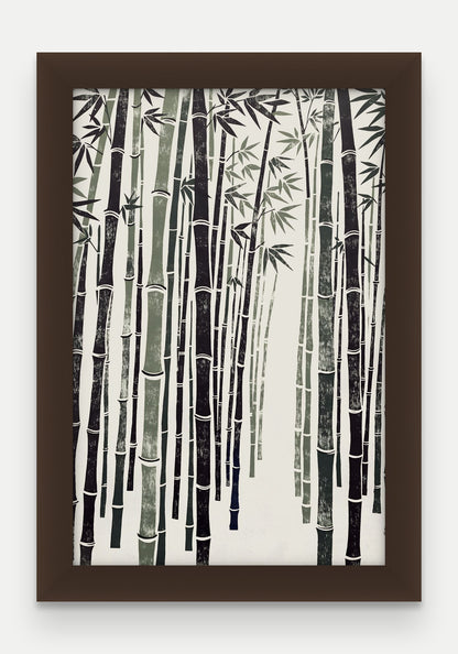 Obraz na płótnie Bambus w ramie, oprawa: drewno brązowe, format 20 × 30 cm