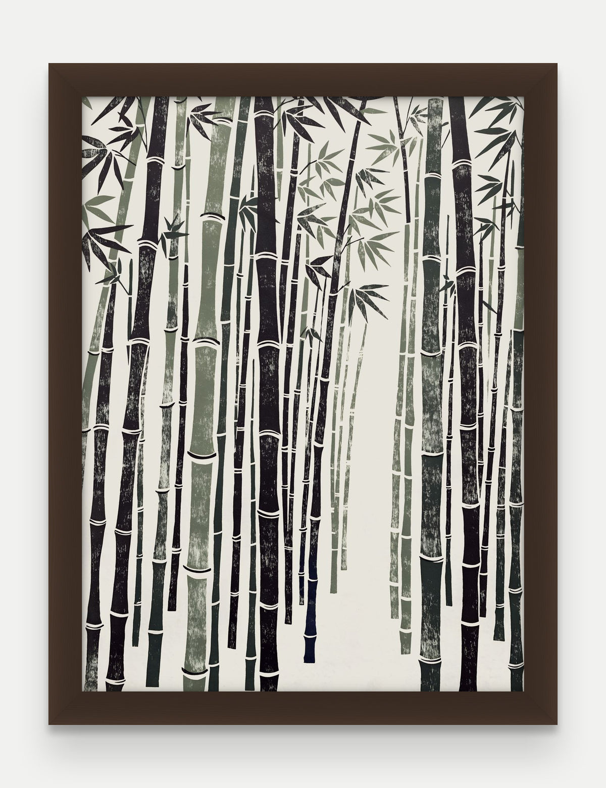 Obraz na płótnie Bambus w ramie, oprawa: drewno brązowe, format 30 × 40 cm