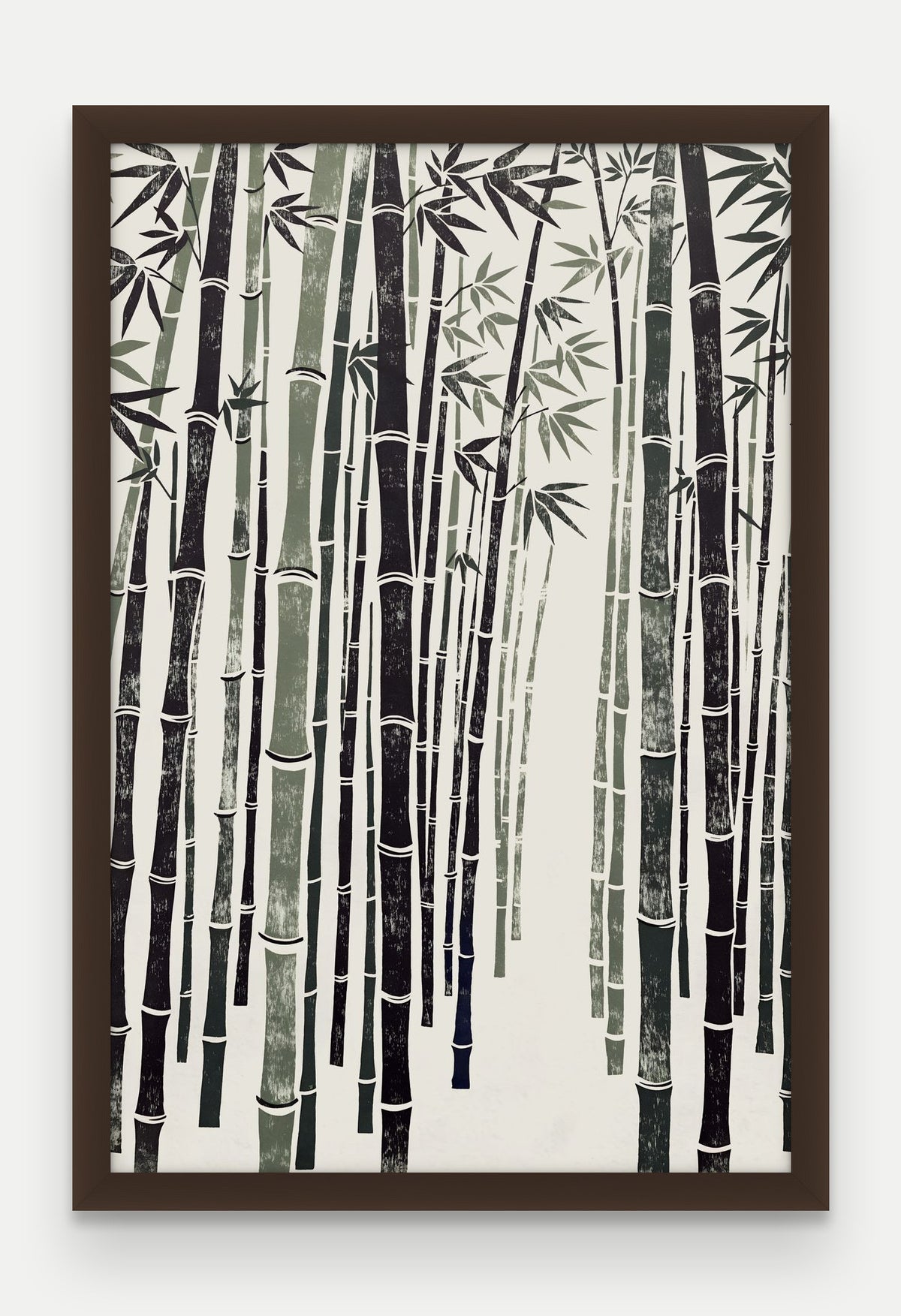 Obraz na płótnie Bambus w ramie, oprawa: drewno brązowe, format 40 × 60 cm