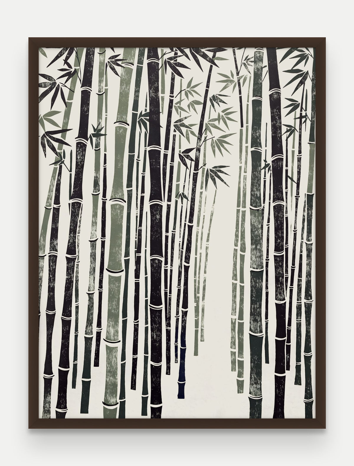 Obraz na płótnie Bambus w ramie, oprawa: drewno brązowe, format 60 × 80 cm