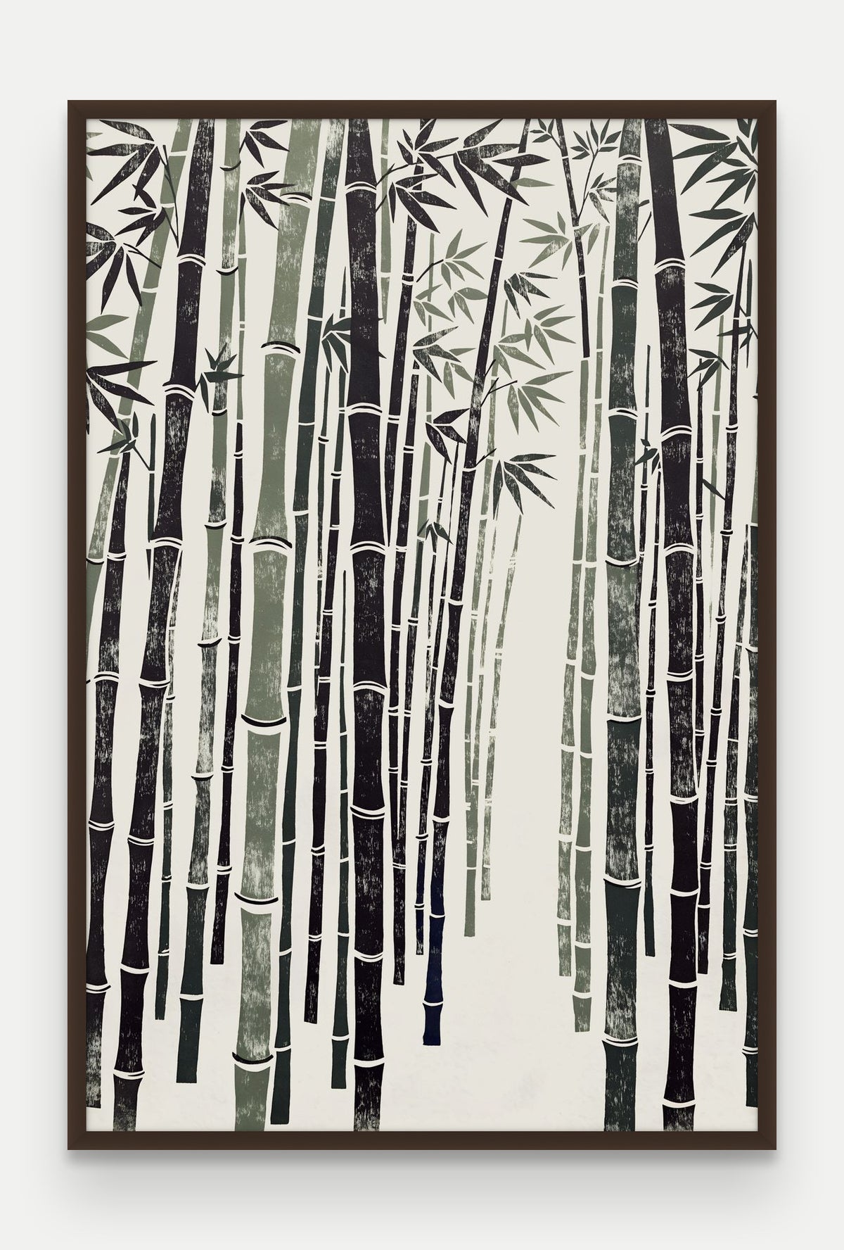 Obraz na płótnie Bambus w ramie, oprawa: drewno brązowe, format 80 × 120 cm