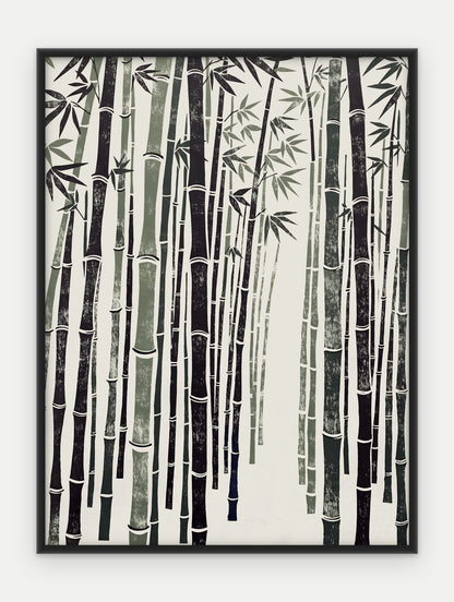 Plakat Bambus w ramie, oprawa: aluminium czarne, format 30 × 40 cm