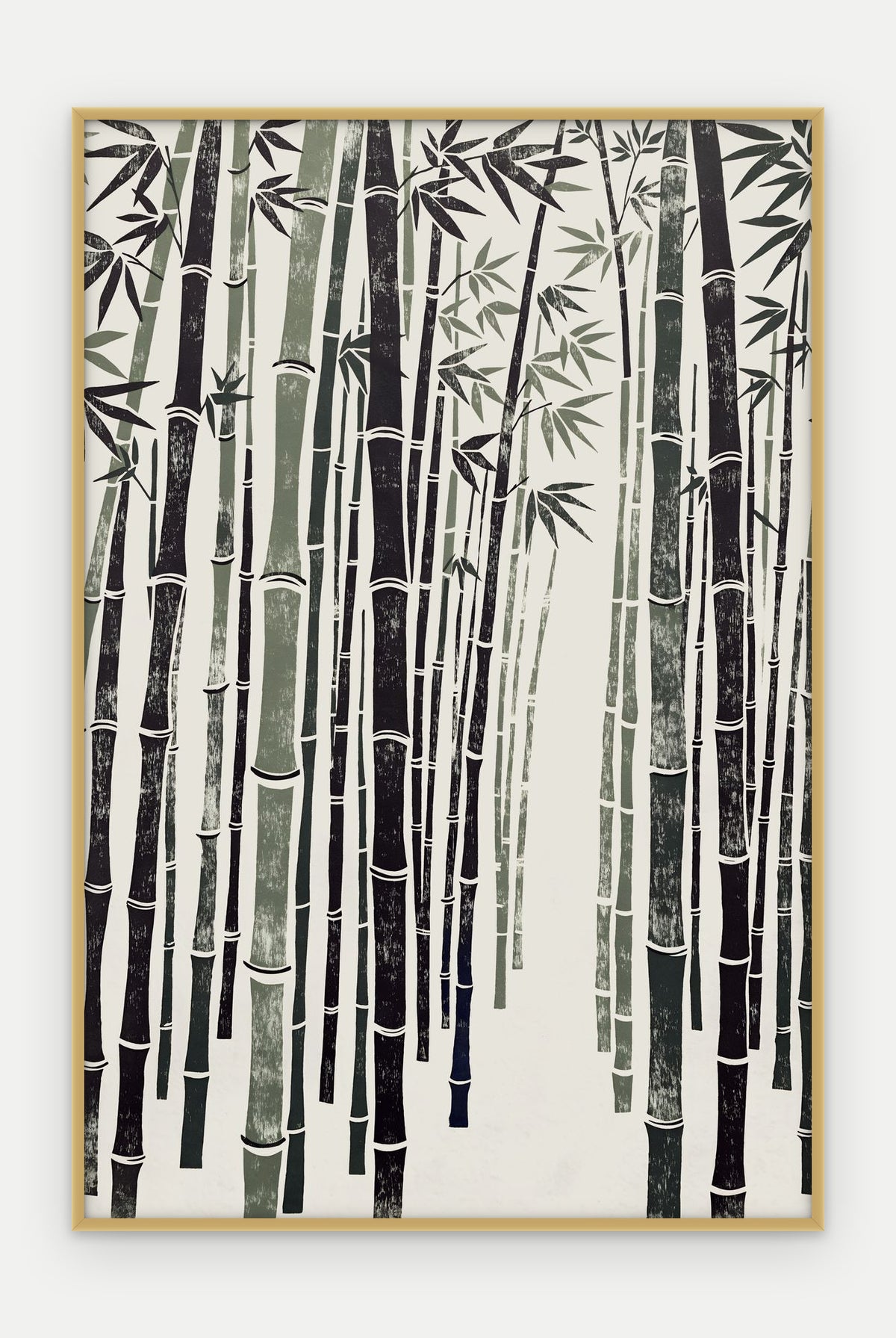 Plakat Bambus w ramie, oprawa: aluminium złote, format 40 × 60 cm