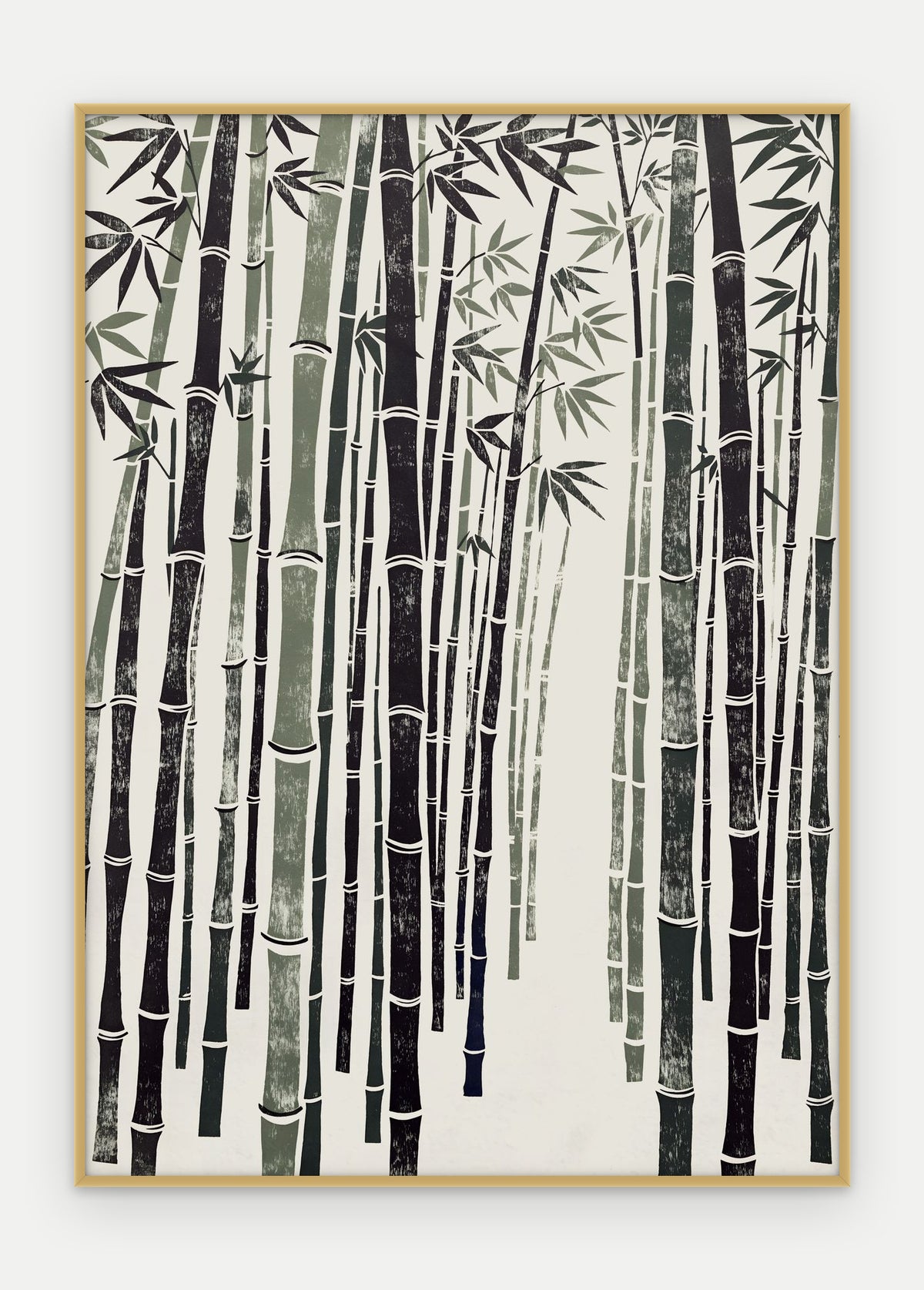 Plakat Bambus w ramie, oprawa: aluminium złote, format 50 × 70 cm