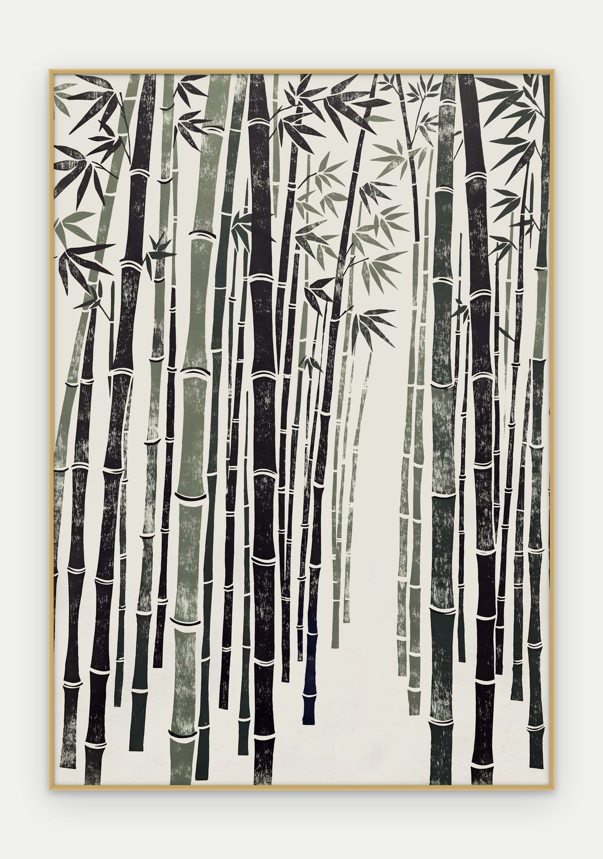 Plakat Bambus w ramie, oprawa: aluminium złote, format 70 × 100 cm