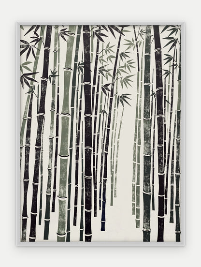 Plakat Bambus w ramie, oprawa: aluminium srebrne, format 30 × 40 cm