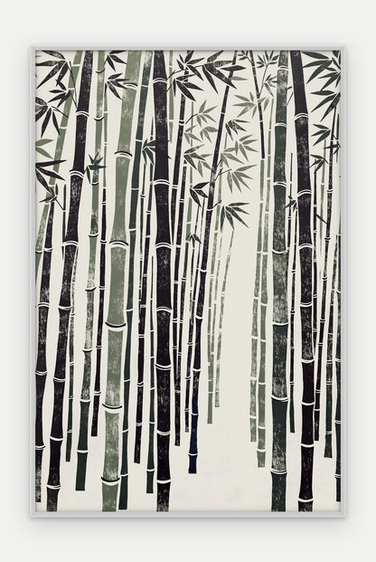 Plakat Bambus w ramie, oprawa: aluminium srebrne, format 40 × 60 cm