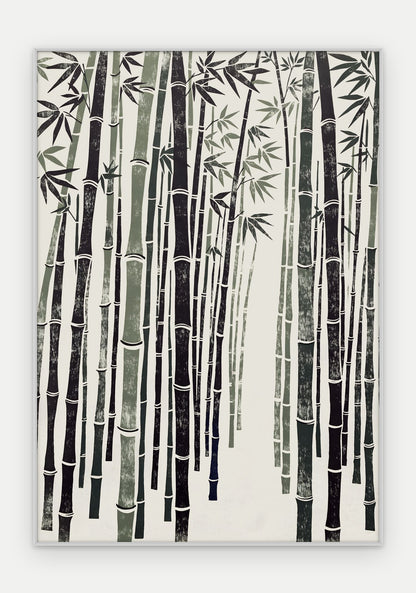 Plakat Bambus w ramie, oprawa: aluminium srebrne, format 70 × 100 cm