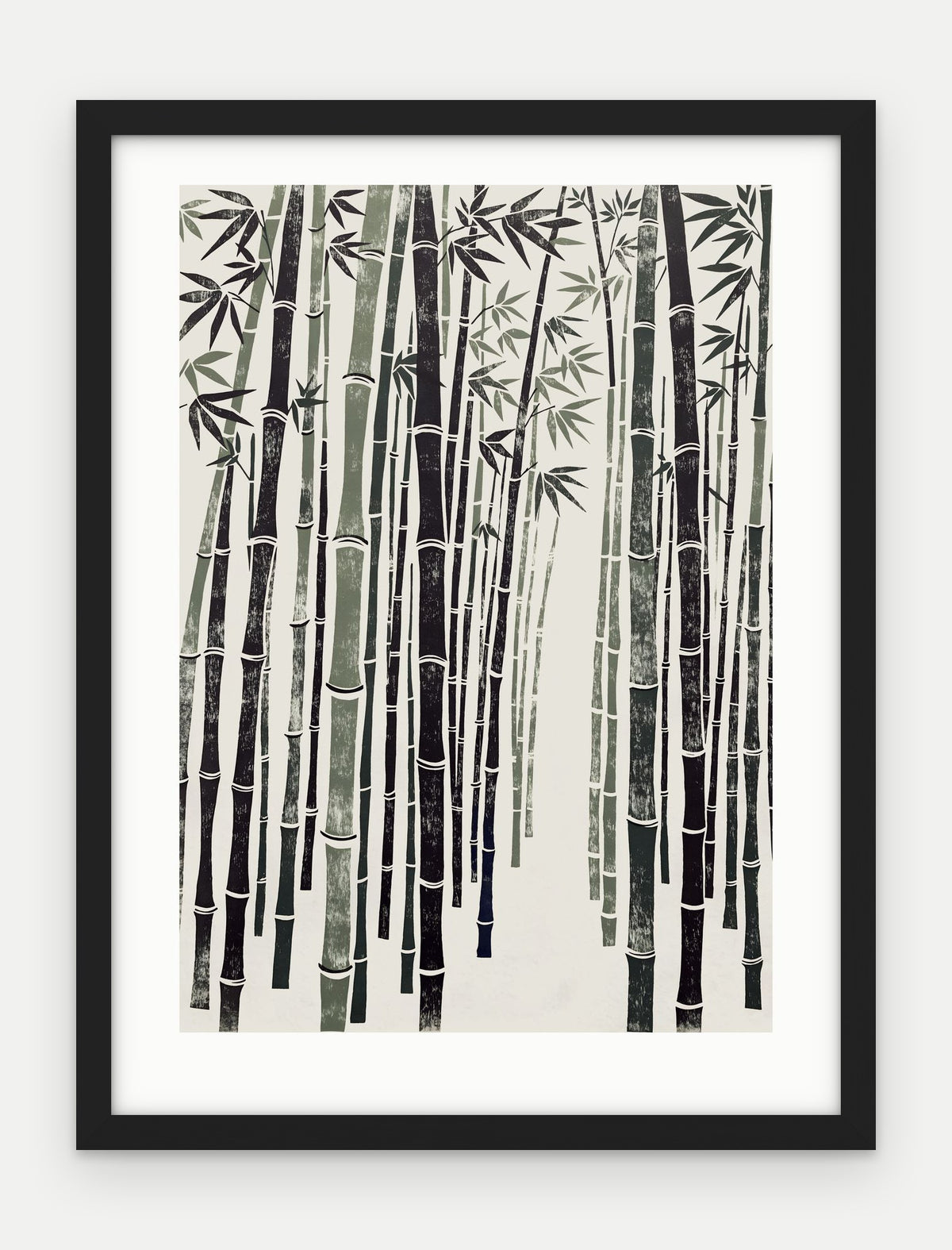 Plakat Bambus w ramie, oprawa: drewno czarne, z passe-partout, format 30 × 40 cm