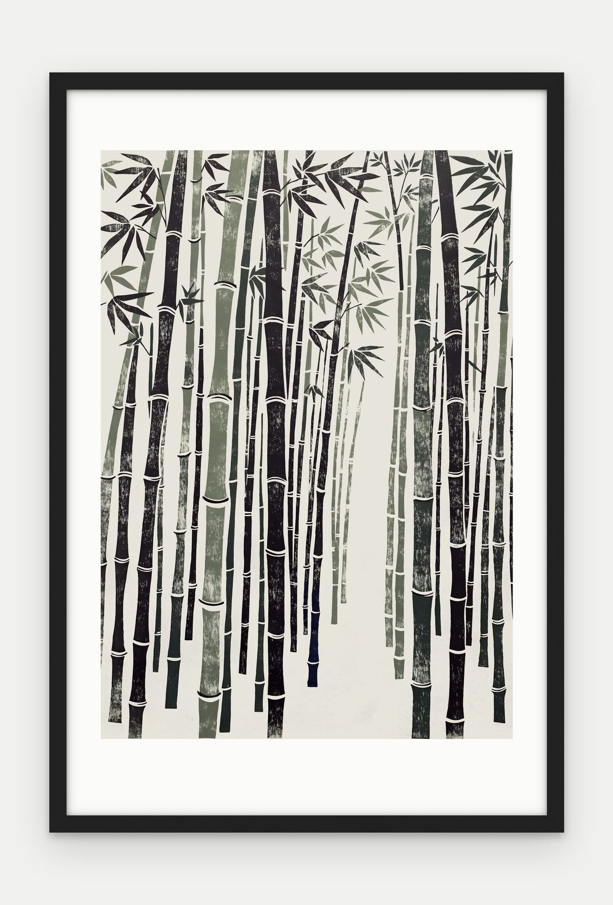 Plakat Bambus w ramie, oprawa: drewno czarne, z passe-partout, format 40 × 60 cm