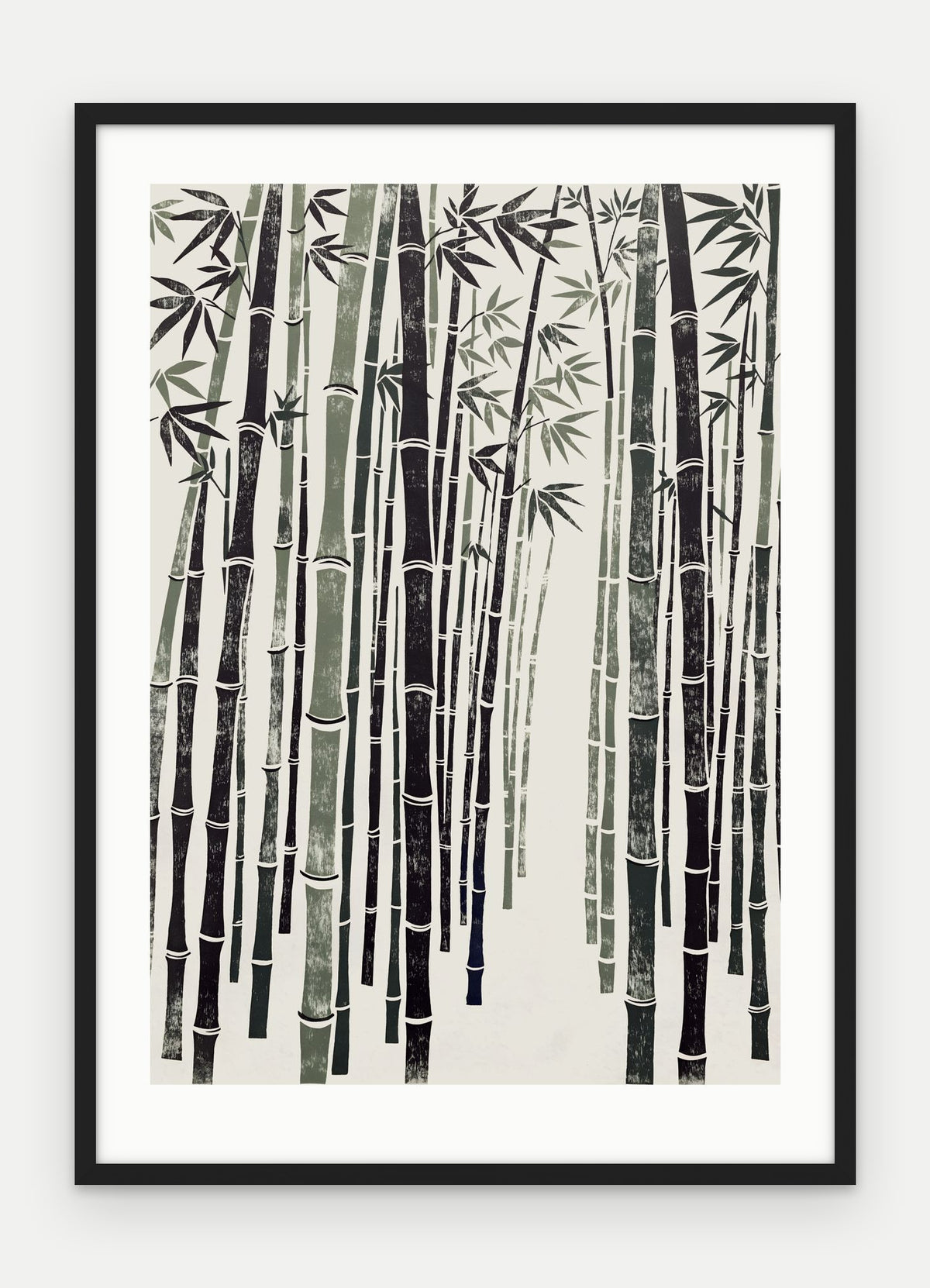 Plakat Bambus w ramie, oprawa: drewno czarne, z passe-partout, format 50 × 70 cm
