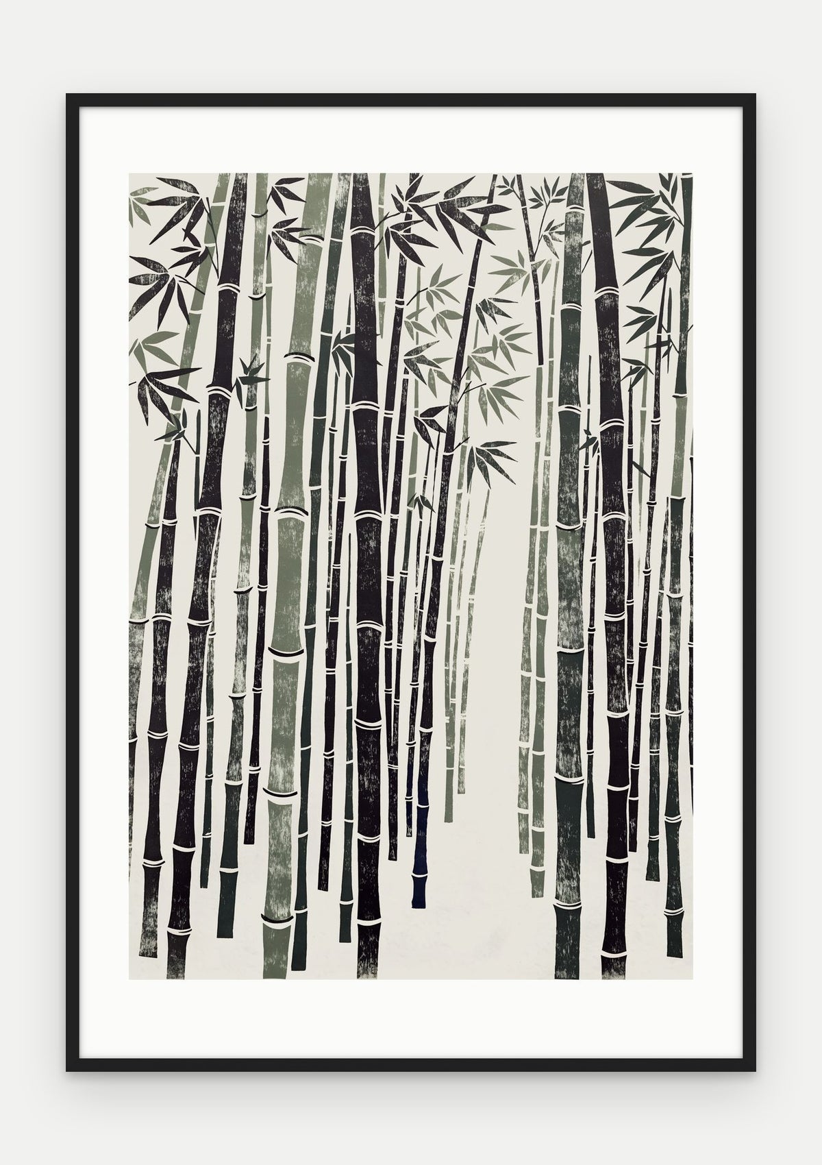 Plakat Bambus w ramie, oprawa: drewno czarne, z passe-partout, format 70 × 100 cm