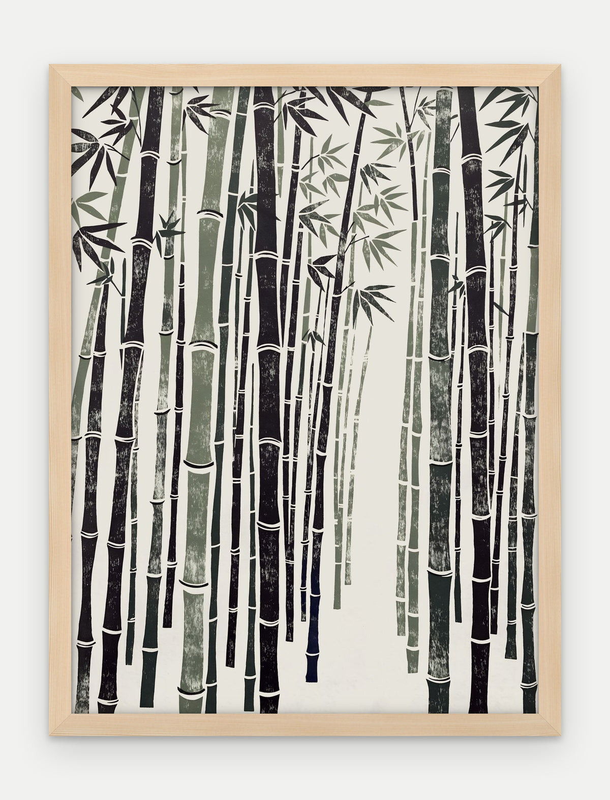 Plakat Bambus w ramie, oprawa: drewno naturalne, format 30 × 40 cm