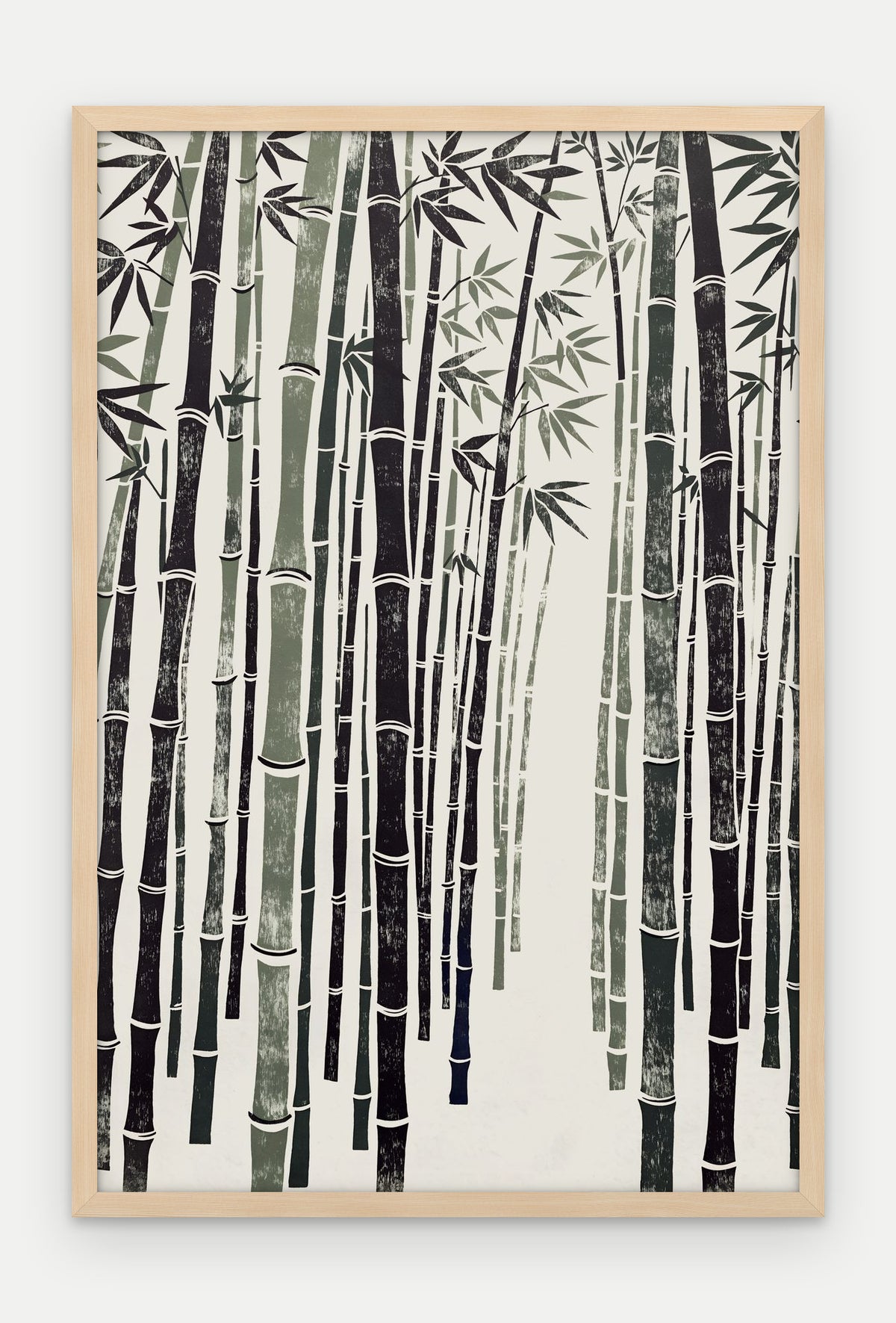 Plakat Bambus w ramie, oprawa: drewno naturalne, format 40 × 60 cm