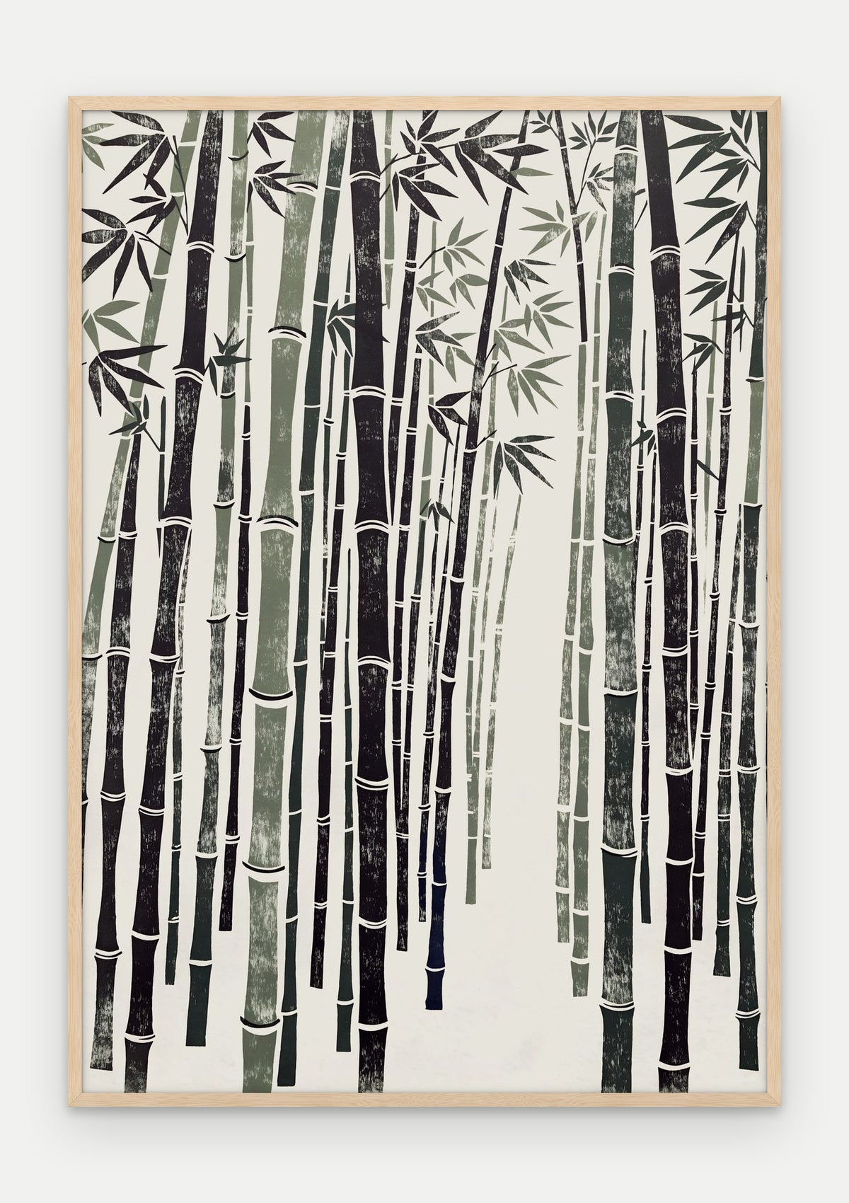 Plakat Bambus w ramie, oprawa: drewno naturalne, format 70 × 100 cm