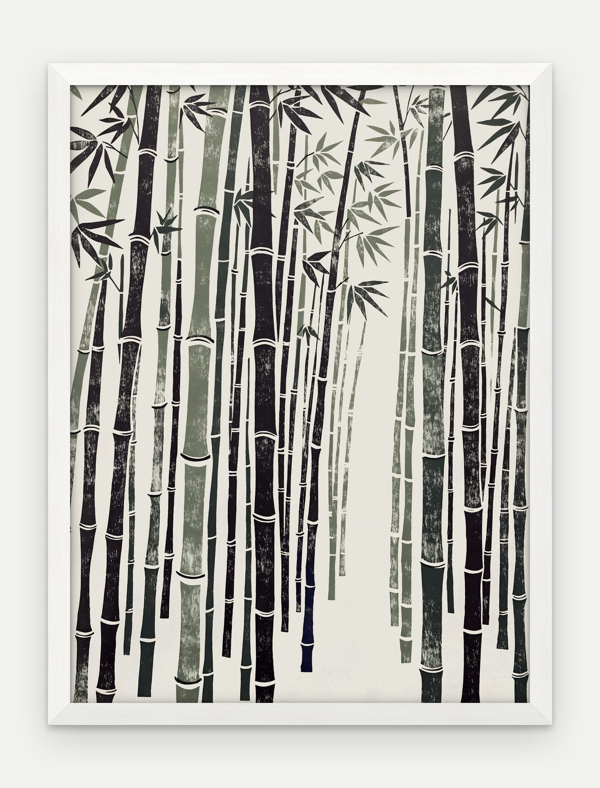 Plakat Bambus w ramie, oprawa: drewno białe, format 30 × 40 cm