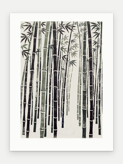 Plakat Bambus bez oprawy, z passe-partout, format 30 × 40 cm