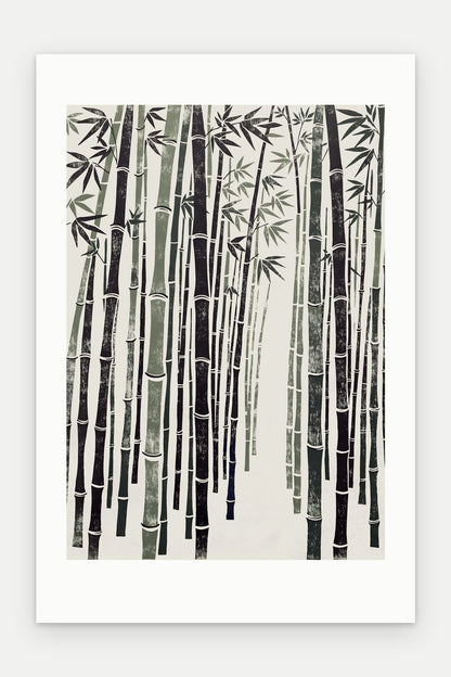 Plakat Bambus bez oprawy, z passe-partout, format 40 × 60 cm