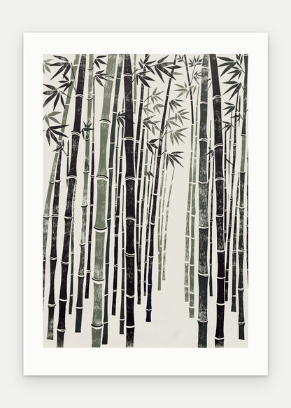 Plakat Bambus bez oprawy, z passe-partout, format 50 × 70 cm
