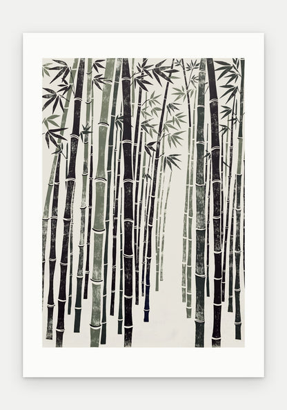 Plakat Bambus bez oprawy, z passe-partout, format 70 × 100 cm