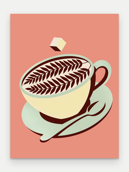 Obraz na płótnie Cappuccino na blejtramie, bez ramy, format 60 × 80 cm