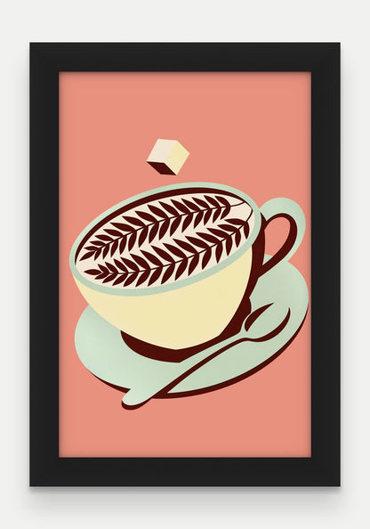 Obraz na płótnie Cappuccino w ramie, oprawa: drewno czarne, format 20 × 30 cm
