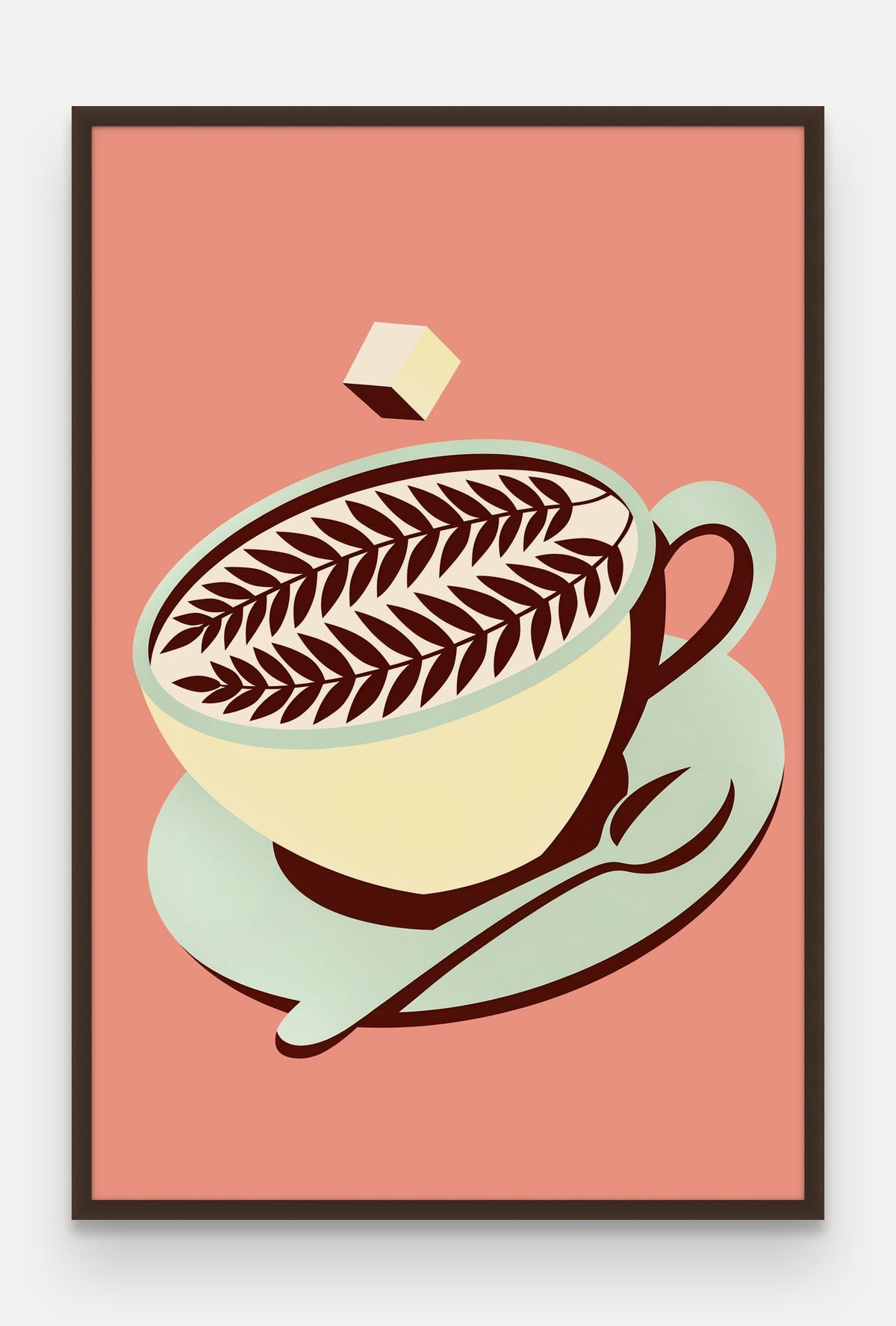Obraz na płótnie Cappuccino w ramie, oprawa: drewno brązowe, format 80 × 120 cm