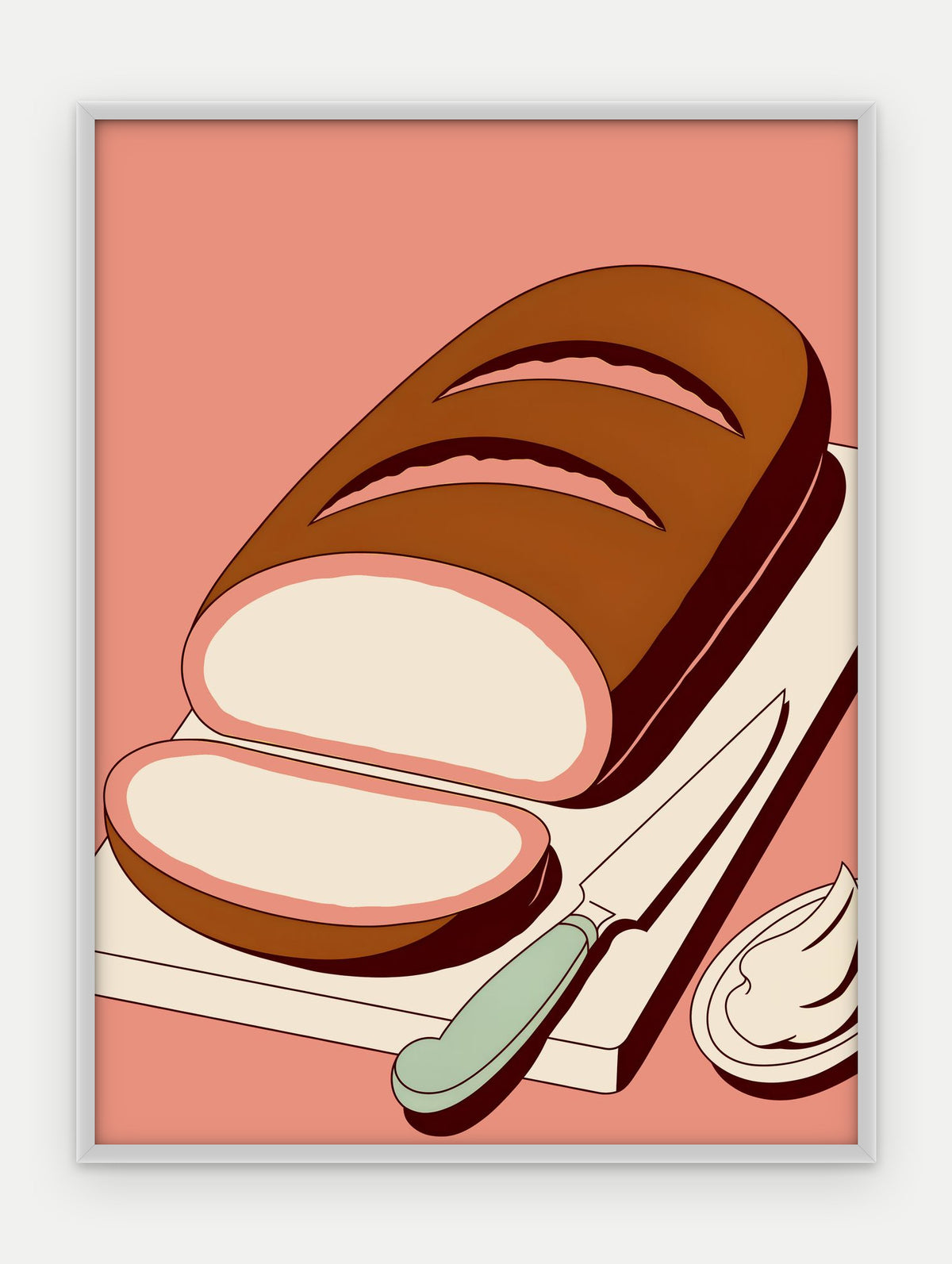 Plakat Bochenek chleba w ramie, oprawa: aluminium srebrne, format 30 × 40 cm
