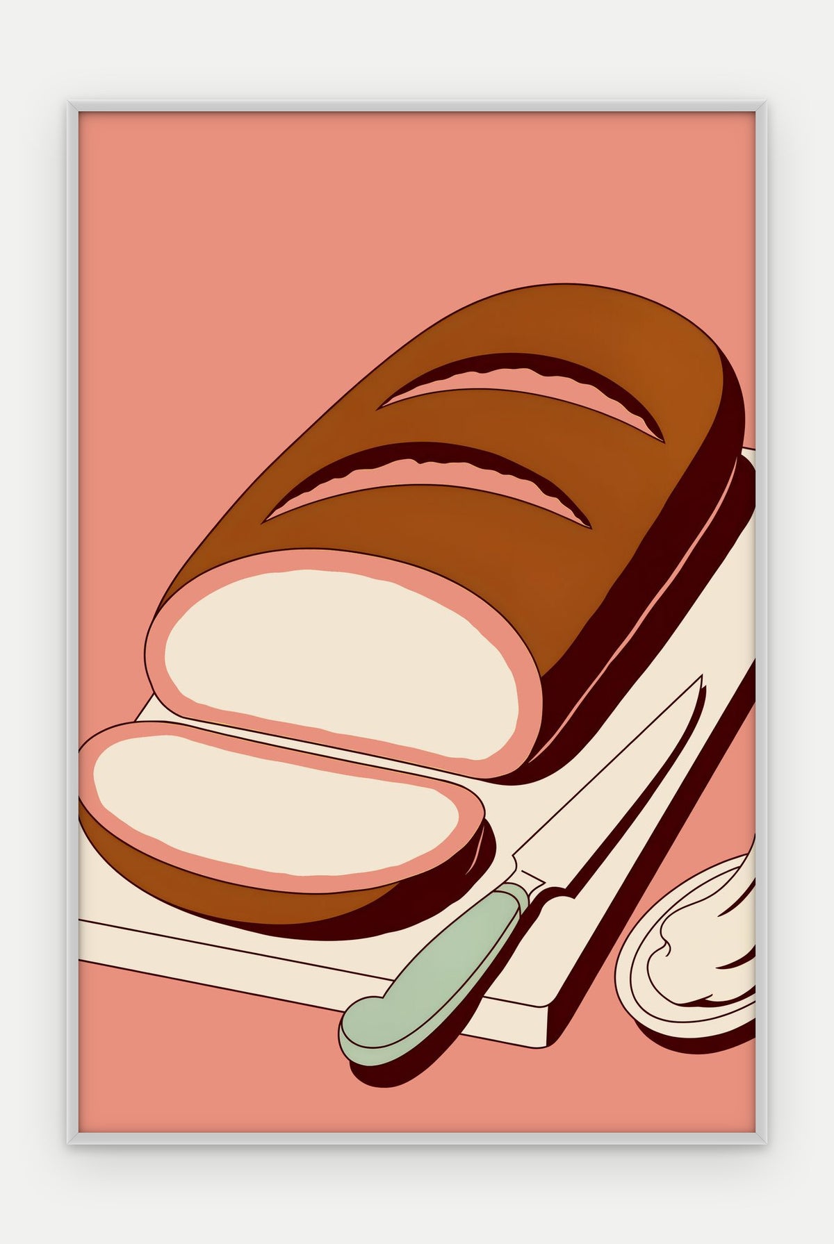 Plakat Bochenek chleba w ramie, oprawa: aluminium srebrne, format 40 × 60 cm