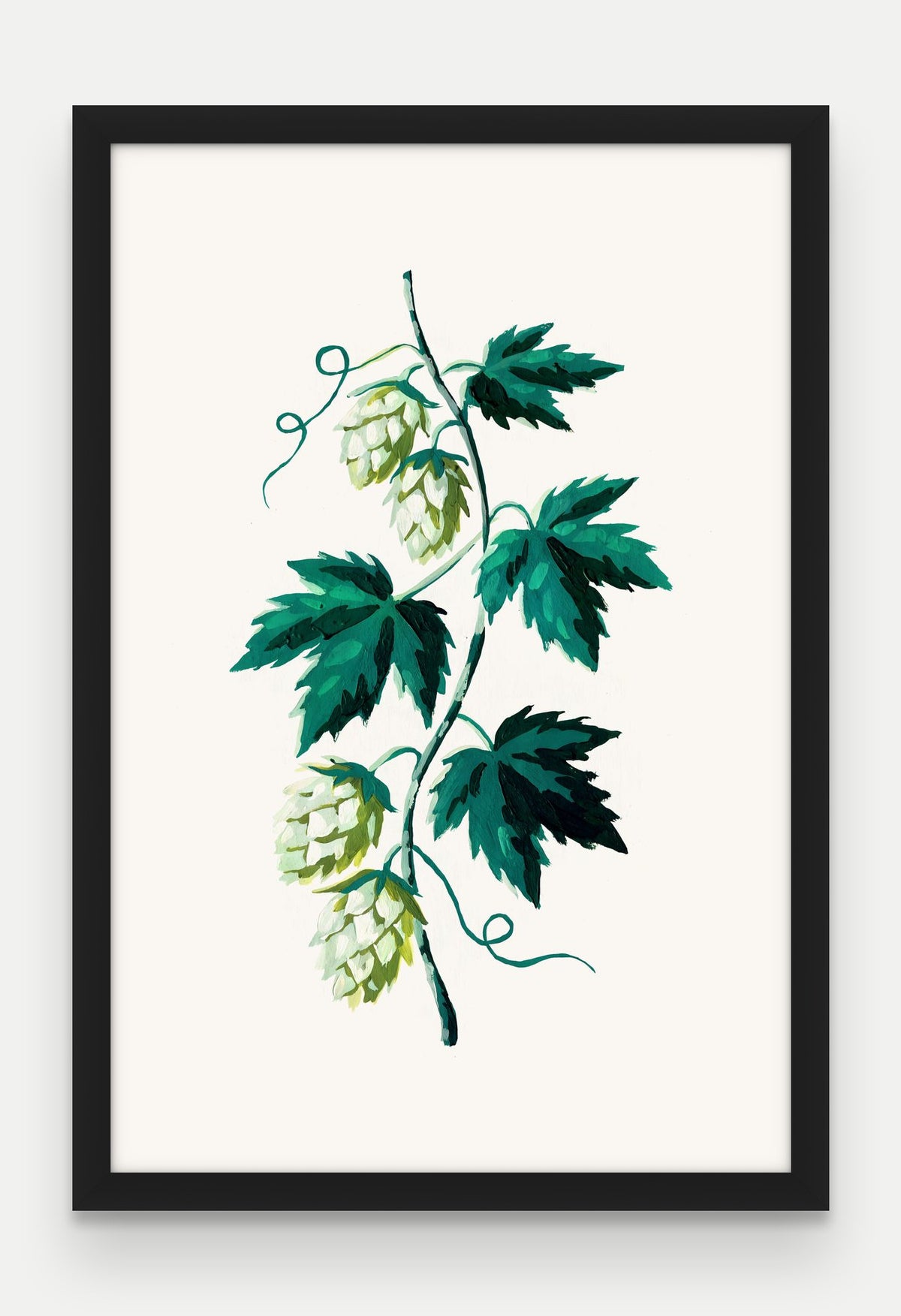 Obraz na płótnie Chmiel w ramie, oprawa: drewno czarne, format 40 × 60 cm