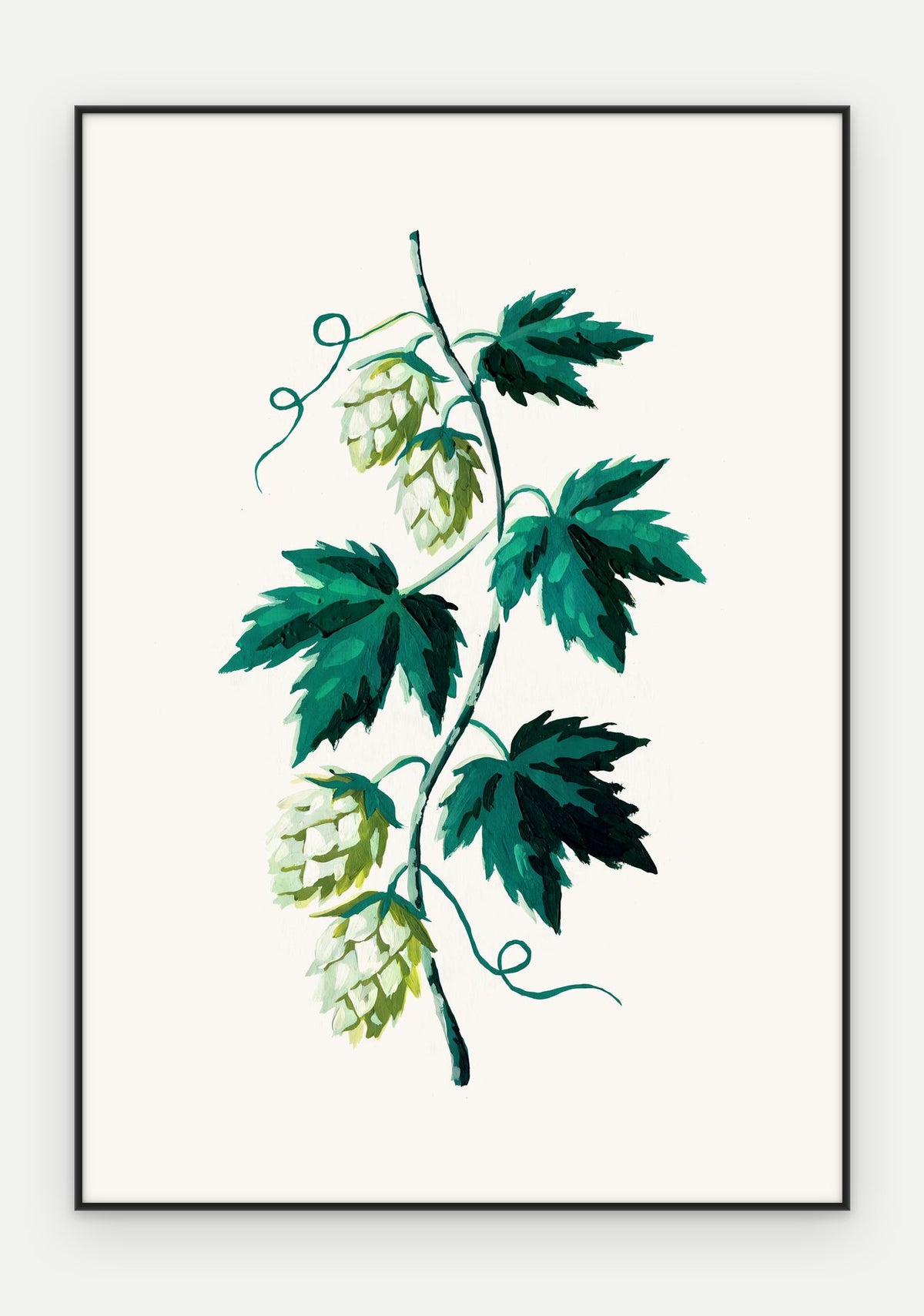 Plakat Chmiel w ramie, oprawa: aluminium czarne, format 70 × 100 cm