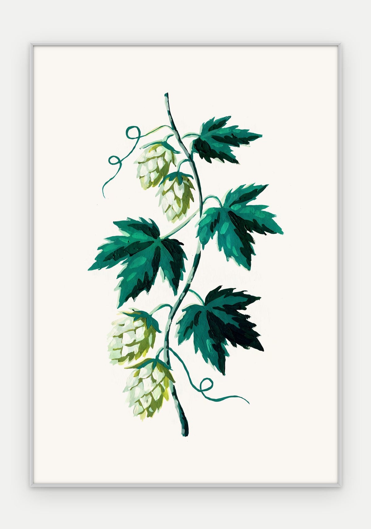 Plakat Chmiel w ramie, oprawa: aluminium srebrne, format 70 × 100 cm