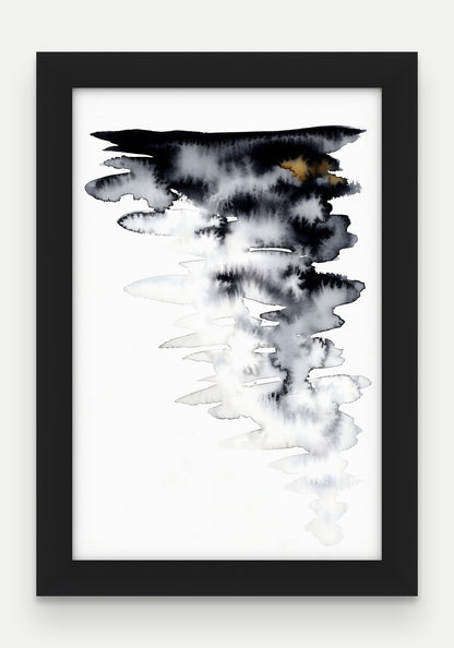 Obraz na płótnie Chmura w ramie, oprawa: drewno czarne, format 20 × 30 cm
