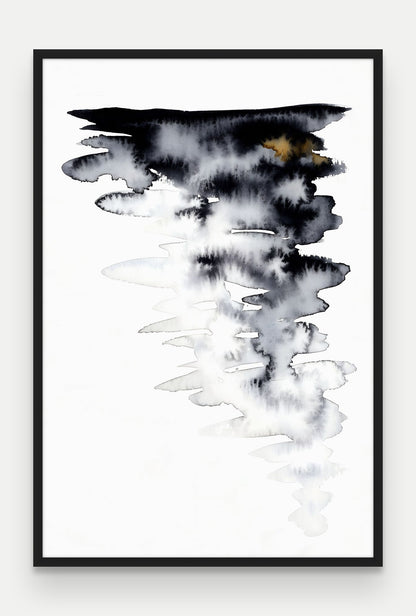 Obraz na płótnie Chmura w ramie, oprawa: drewno czarne, format 80 × 120 cm