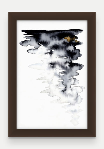 Obraz na płótnie Chmura w ramie, oprawa: drewno brązowe, format 20 × 30 cm