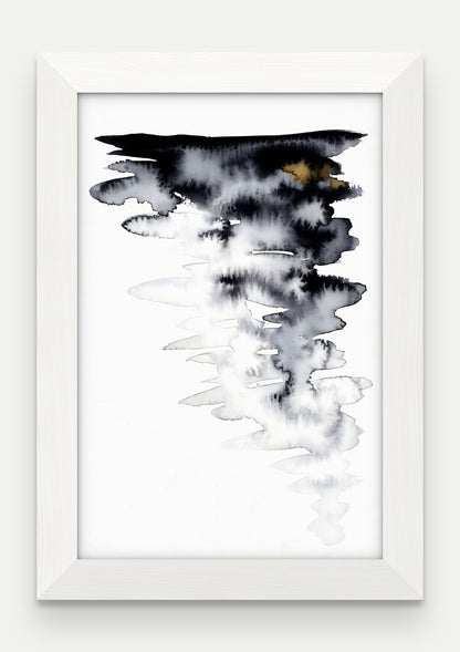 Obraz na płótnie Chmura w ramie, oprawa: drewno białe, format 20 × 30 cm