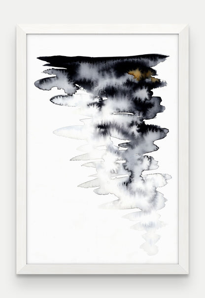 Obraz na płótnie Chmura w ramie, oprawa: drewno białe, format 40 × 60 cm