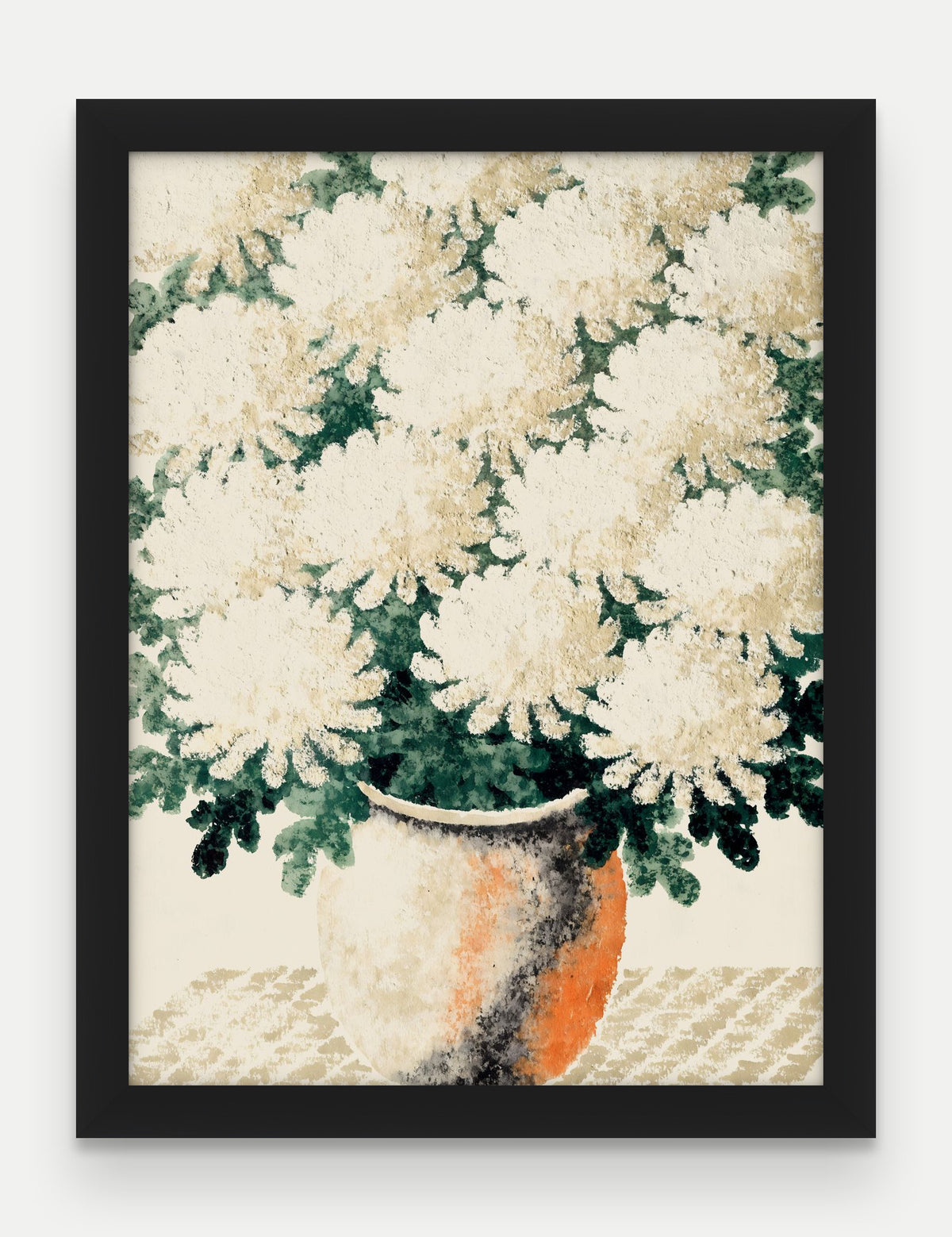 Obraz na płótnie Chryzantemy w ramie, oprawa: drewno czarne, format 30 × 40 cm