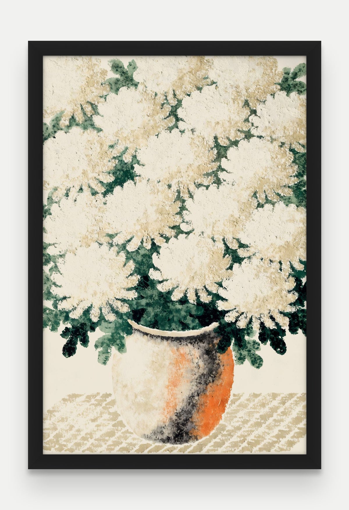 Obraz na płótnie Chryzantemy w ramie, oprawa: drewno czarne, format 40 × 60 cm